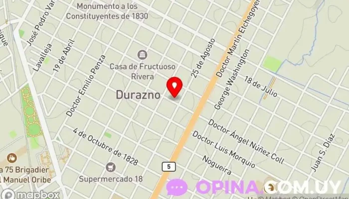 mapa de Florería y Vivero SOL Vivero en Durazno