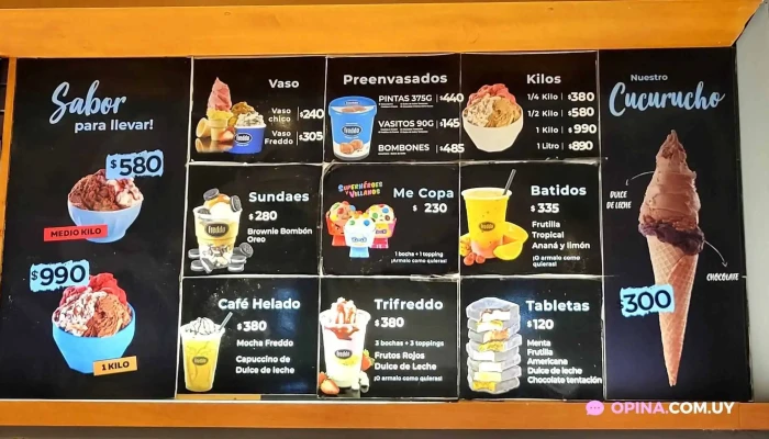 Freddo:  Menu - Heladería