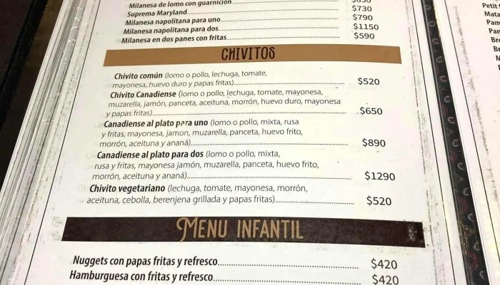 Garo Bar:  Menu - Parrilla