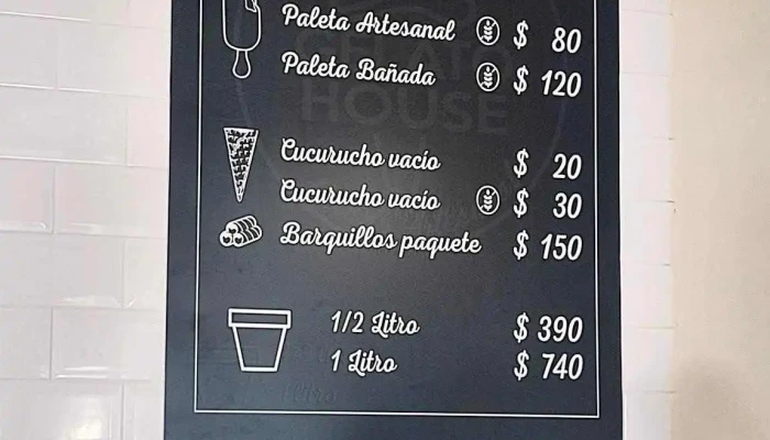 Gelato House:  Menu