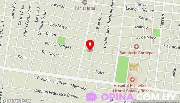 mapa de Gestoría MANU Oficina de la Administración en Paysandú