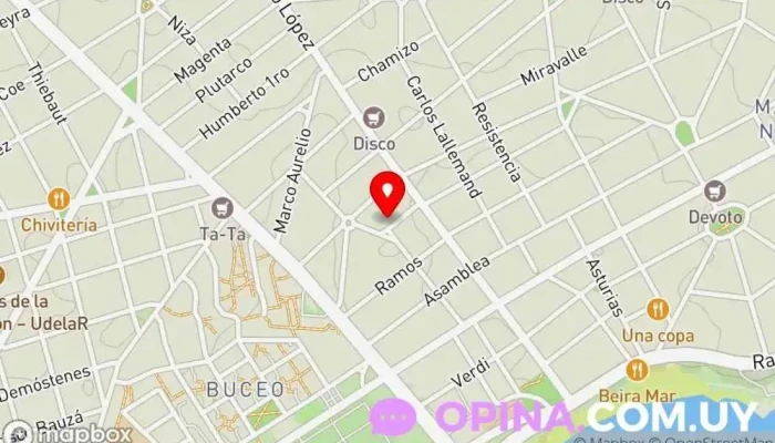 mapa de GIMNASIO Maestro ANTONIELLO Gimnasio, Centro cultural en Montevideo