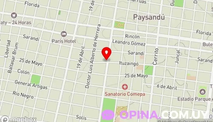mapa de Gimnasio Master Gimnasio en Paysandú