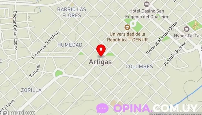 mapa de Gimnasio SYNERGY Gimnasio en Artigas