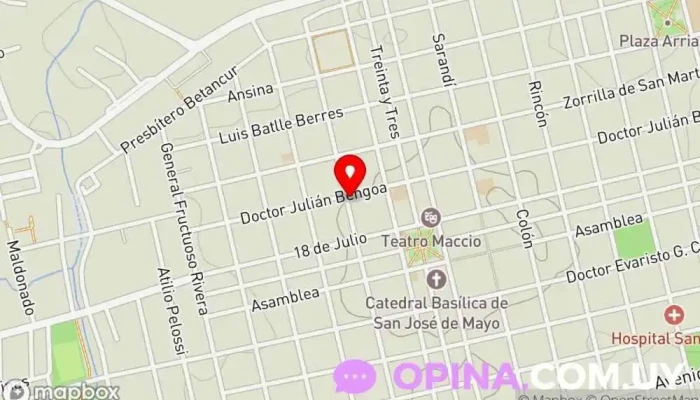 mapa de Gloria Díaz - Negocios Inmobiliarios Agentes inmobiliarios en San José de Mayo