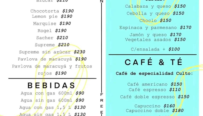 Gout Gluten Free Menu - Pastelería