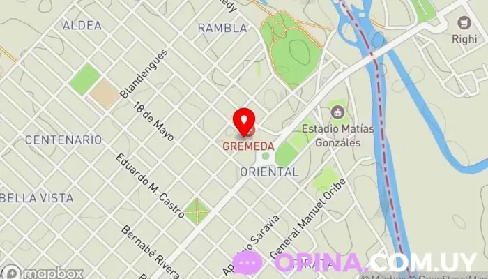 mapa de Gremeda Hospital en Artigas