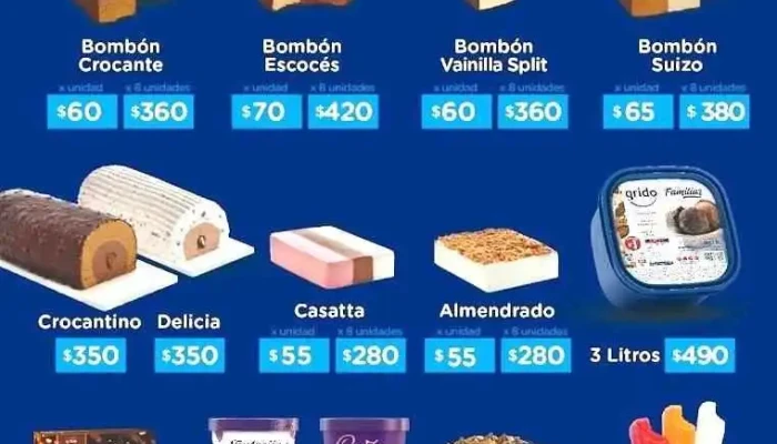 Grido San Jose:  Menu - Heladería