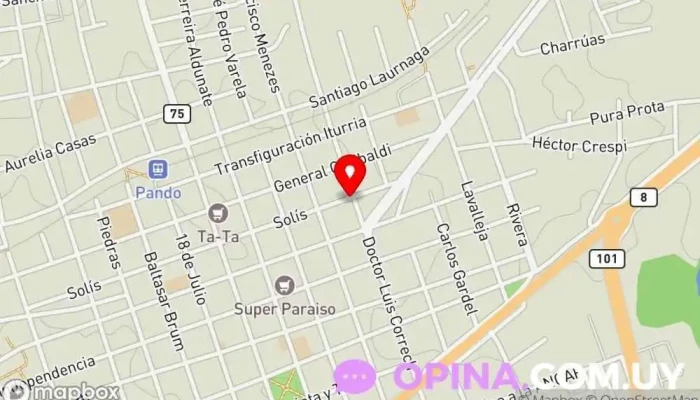 mapa de Grupo Ciappesoni Agencia inmobiliaria, Empresa constructora en Pando