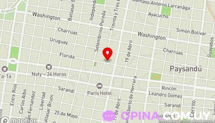 mapa de GrupoITEM Academia de informática, Escuela de Contabilidad, Servicio de reparación de ordenadores, Servicio de seguridad informática, Empresa de alojamiento web, Diseñador de sitios web en Paysandú