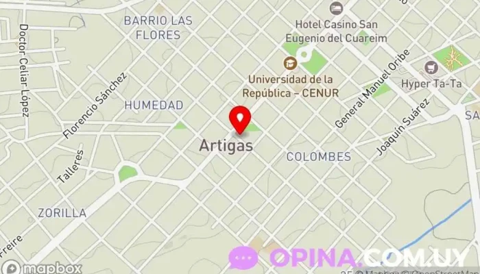 mapa de Guenoa  en Artigas