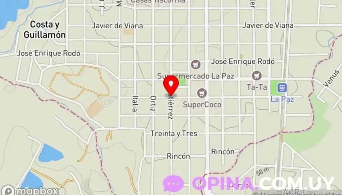 mapa de Gutierrez La paz Departamento de Canelones Urbanización en La Paz