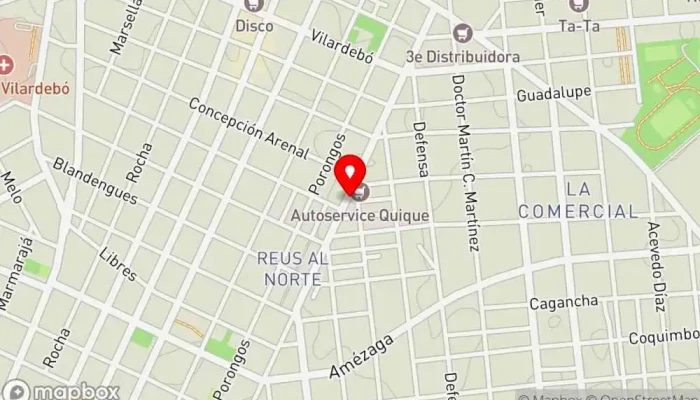 mapa de Hamburguesería La Proa Hamburguesería en Montevideo