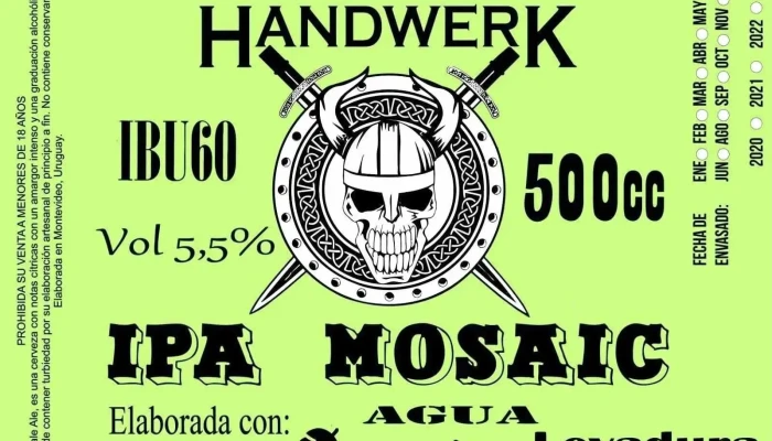 Handwerk:  Menu - Cervecería artesanal