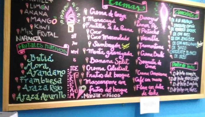 Hel Arte:  Menu - Heladería