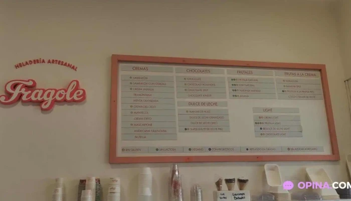 Heladeria Artesanal Fragole Gourmet:  Menu