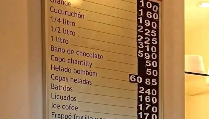 Heladeria Artesanal Y Cafeteria Atlantida Menu