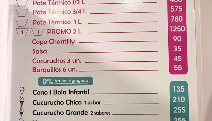 Heladeria Chentola Prado Menu - Heladería