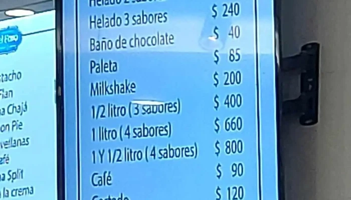 Heladeria El Faro Menu - Heladería