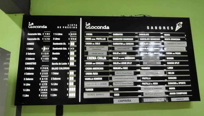 Heladeria La Gioconda Menu - Heladería