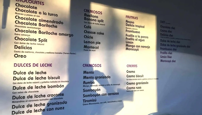 Heladeria Las Delicias Parque Miramar Menu