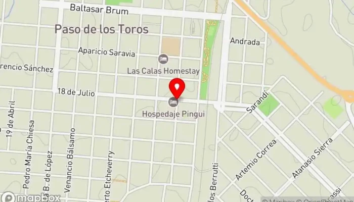 mapa de Heladería y cafetería Pingüi Heladería en Paso de los Toros