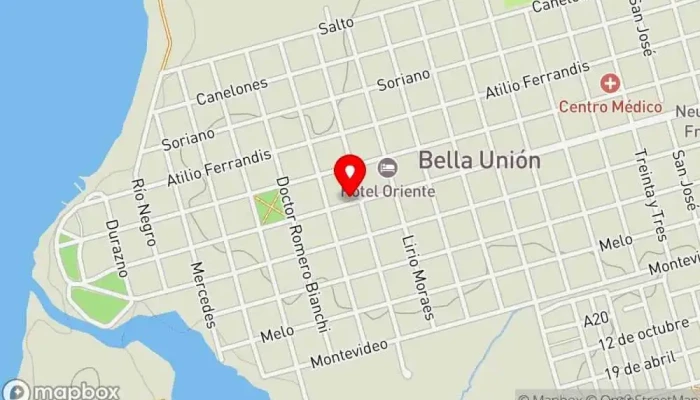 mapa de Heladeria y Pizzeria Q'Sabor Heladería en Bella Unión