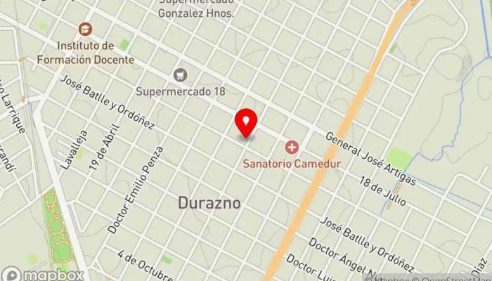 mapa de Heladeria zorba Heladería en Durazno