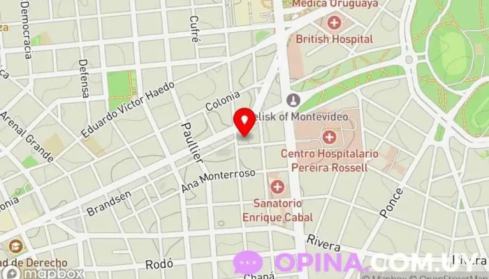 mapa de Hidroser Hidroterapia Clínica de fisioterapia, Médico en Montevideo