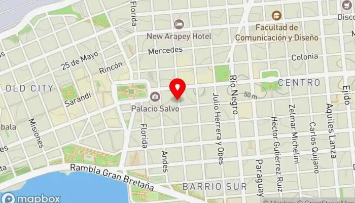 mapa de Hispano Hotel Hotel en Montevideo