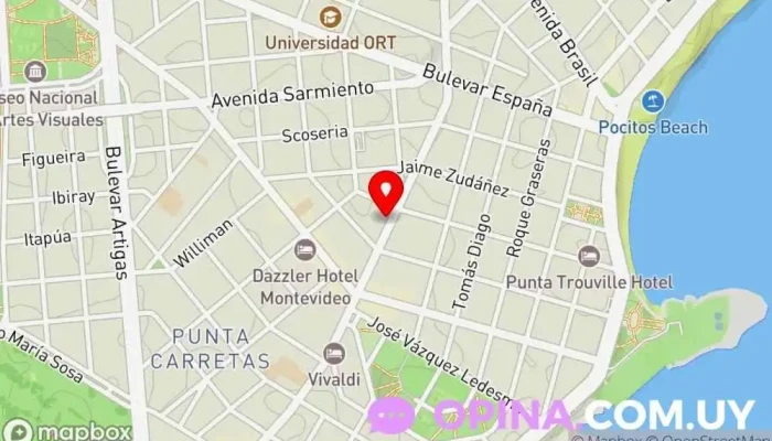 mapa de Hoffmann Negocios Inmobiliarios Agentes inmobiliarios en Montevideo