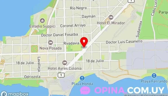 mapa de Hogar Estudiantil Colonia Residencia de estudiantes en Col. del Sacramento