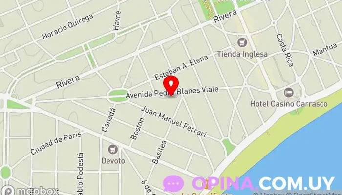 mapa de Hogar Terapéutico - Blanes Viale Servicio de salud mental en Montevideo