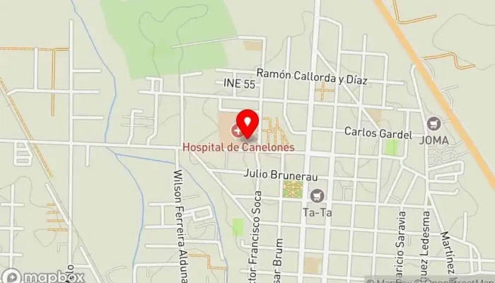 mapa de Hospital Dr. Francisco Soca Hospital en Canelones