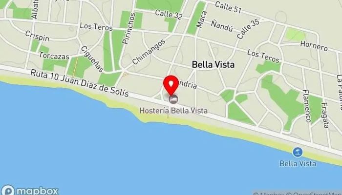 mapa de Hostería Bella Vista Hotel, Posada, Restaurante en Bella Vista