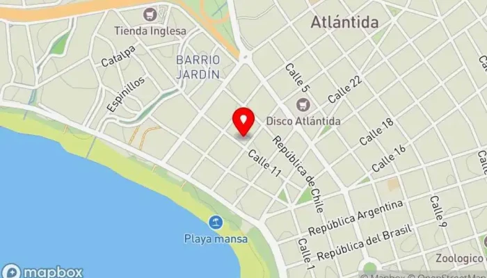 mapa de Hotel Centenario Hotel en Atlántida