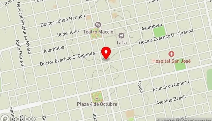 mapa de HOTEL CENTRO Hotel en San José de Mayo