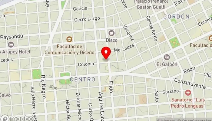 mapa de Hotel Europa Hotel, Complejo hotelero en Montevideo