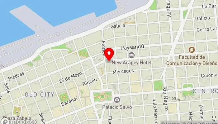 mapa de Hotel Florida Hotel en Montevideo