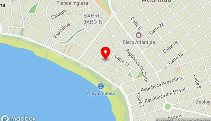 mapa de Hotel Munday Hotel en Atlántida