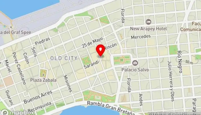 mapa de Hotel Palacio Hotel en Montevideo