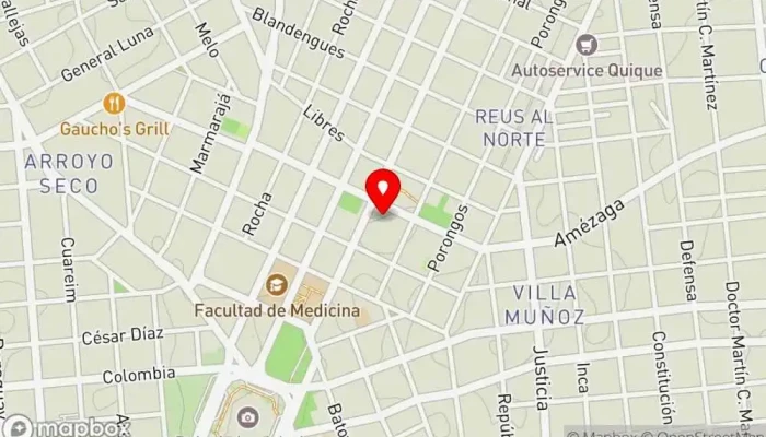 mapa de Hoy cocina la abuela srl Restaurante, Buffet libre, Tienda naturista, Restaurante de comida para llevar en Montevideo