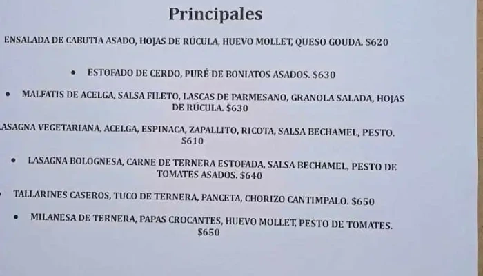 Hugo Soca:  Cocina Casera Menu