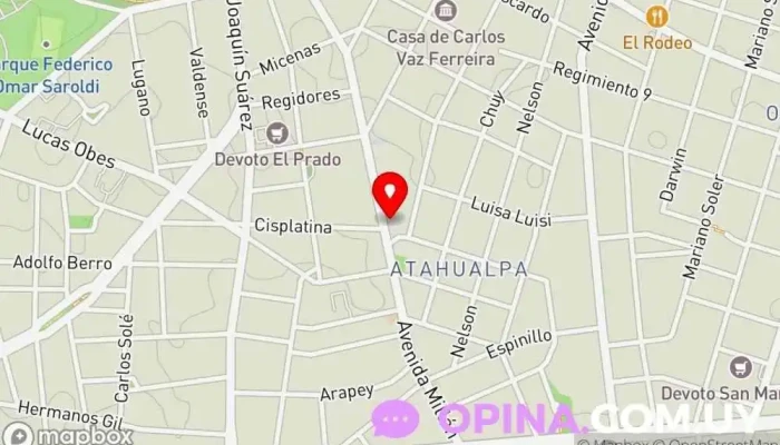 mapa de IDE Institute Academia de inglés en Montevideo