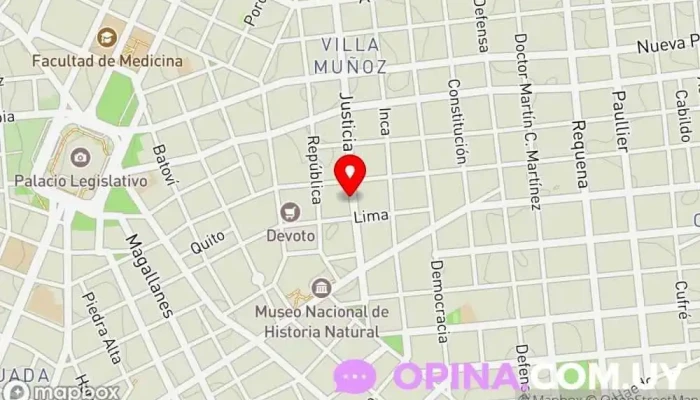 mapa de Imprenta y Papelería LETRAS Centro comercial en Montevideo