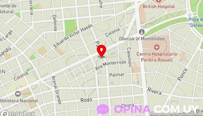 mapa de InContext English Training Centre ETC Centro educativo, Academia de inglés, Academia de idiomas en Montevideo