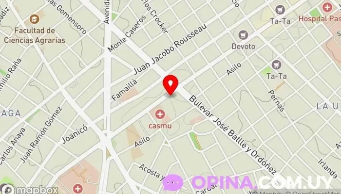 mapa de Infinito Servicios Ópticos - Unión Óptica en Montevideo