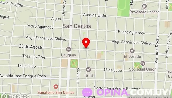 mapa de Inmobiliaria Campos del Este Agentes inmobiliarios en San Carlos