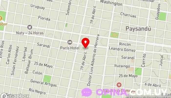 mapa de Inmobiliaria Guillen Zanoniani Agencia inmobiliaria en Paysandú