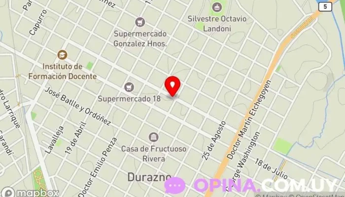 mapa de Inmobiliaria Mercosur Durazno Agentes inmobiliarios en Durazno